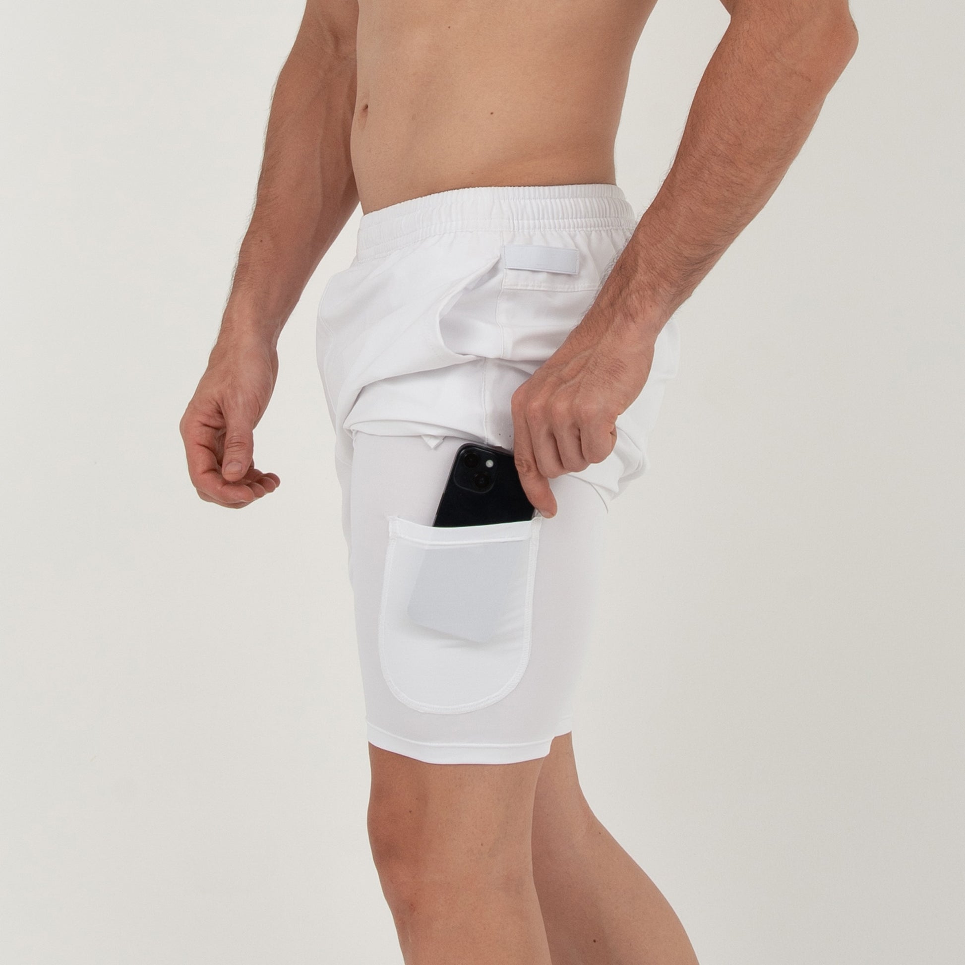 Pantaloneta con licra 2 en 1 Blanca