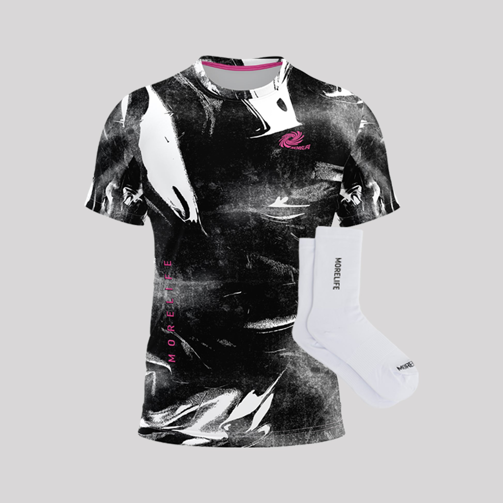 Combo Hombre Black Running - (Camiseta PRO + Medias ML)