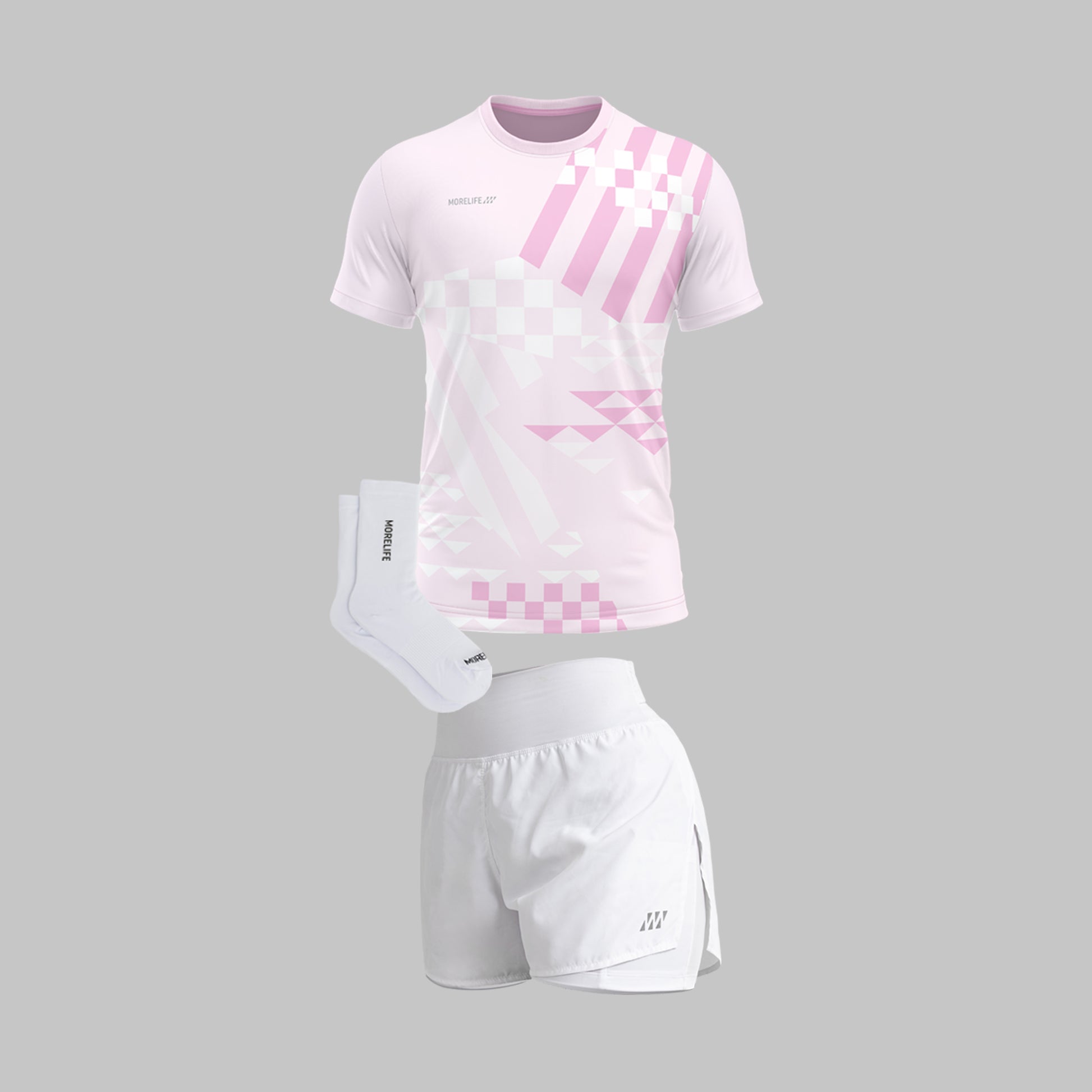 Combo Mujer Pink Running - (Camiseta PRO + Short 4ctive 2 en 1 + Medias ML)