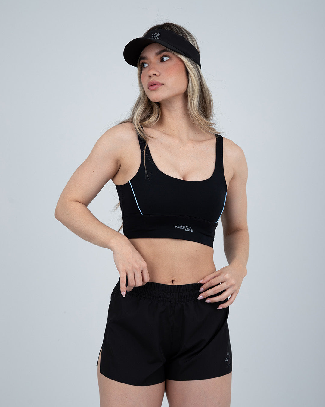 Top con Sesgos Negro Azul