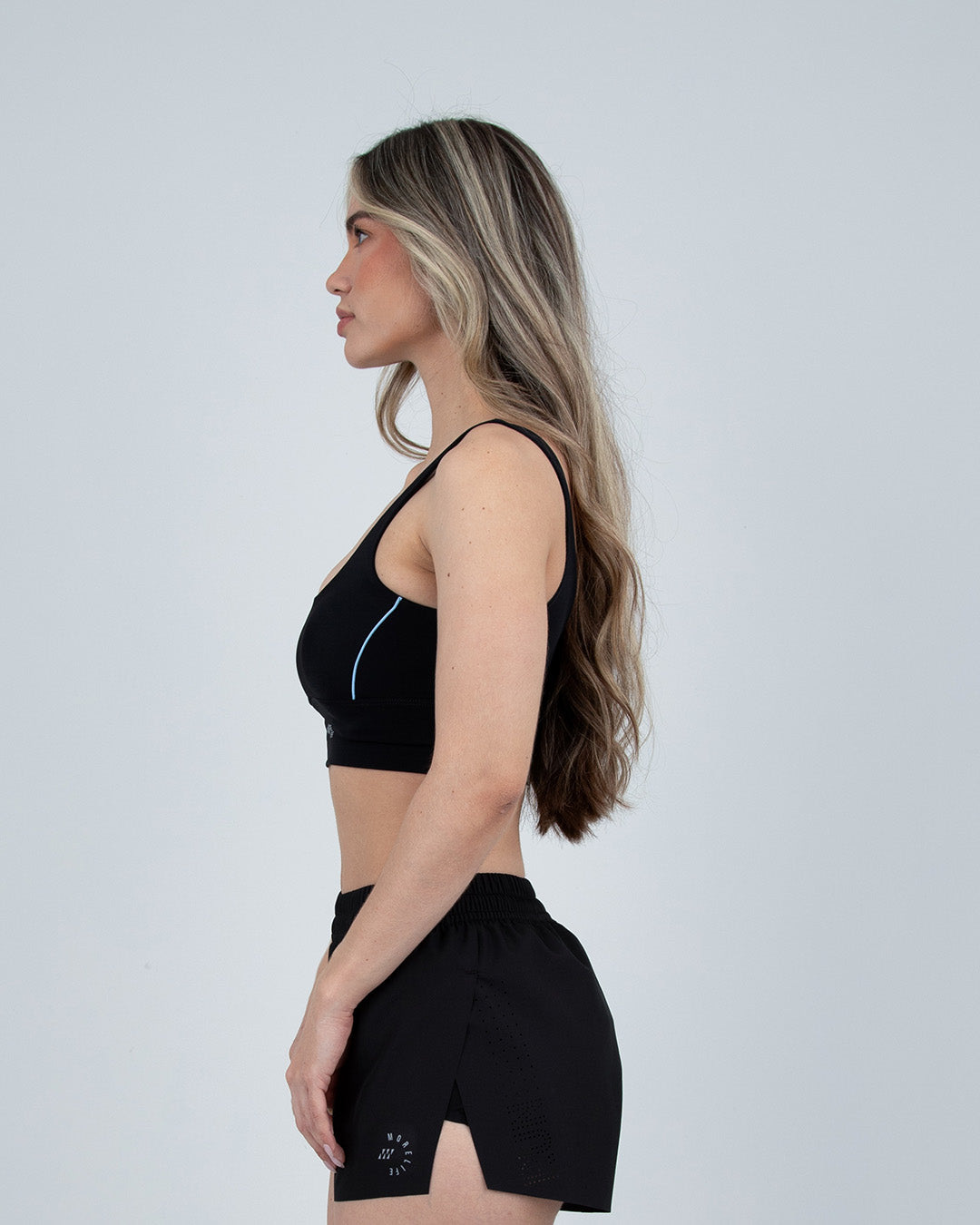 Top con Sesgos Negro Azul