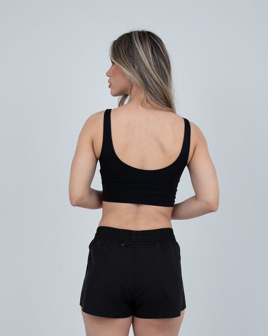 Top con Sesgos Negro Azul