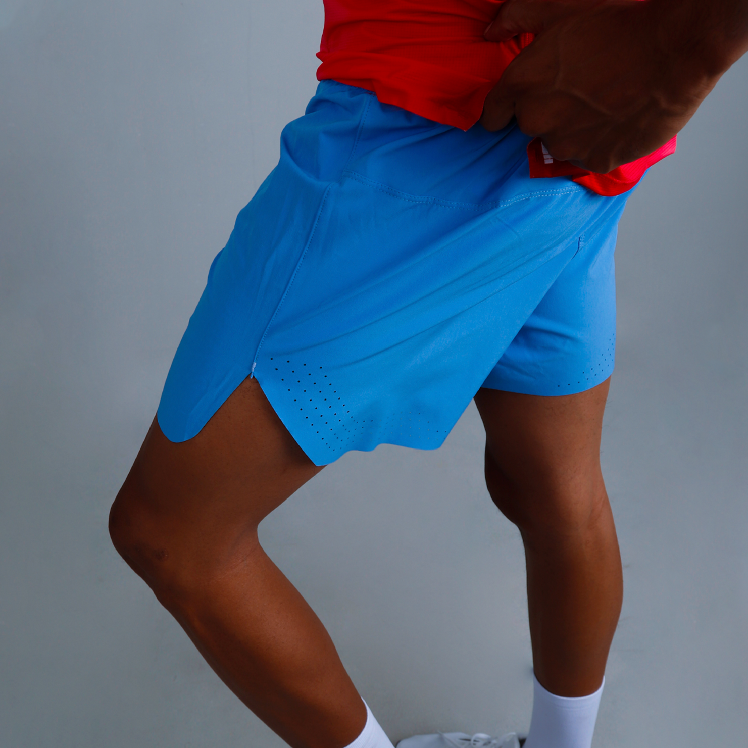 Pantaloneta RUN 5" Semilarga Azul