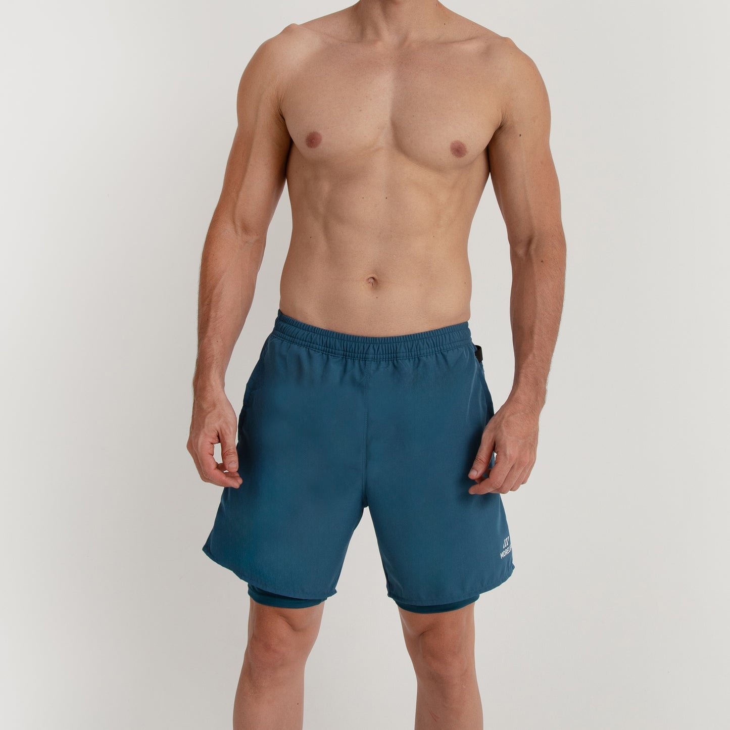 Pantaloneta con licra 2 en 1 Petróleo