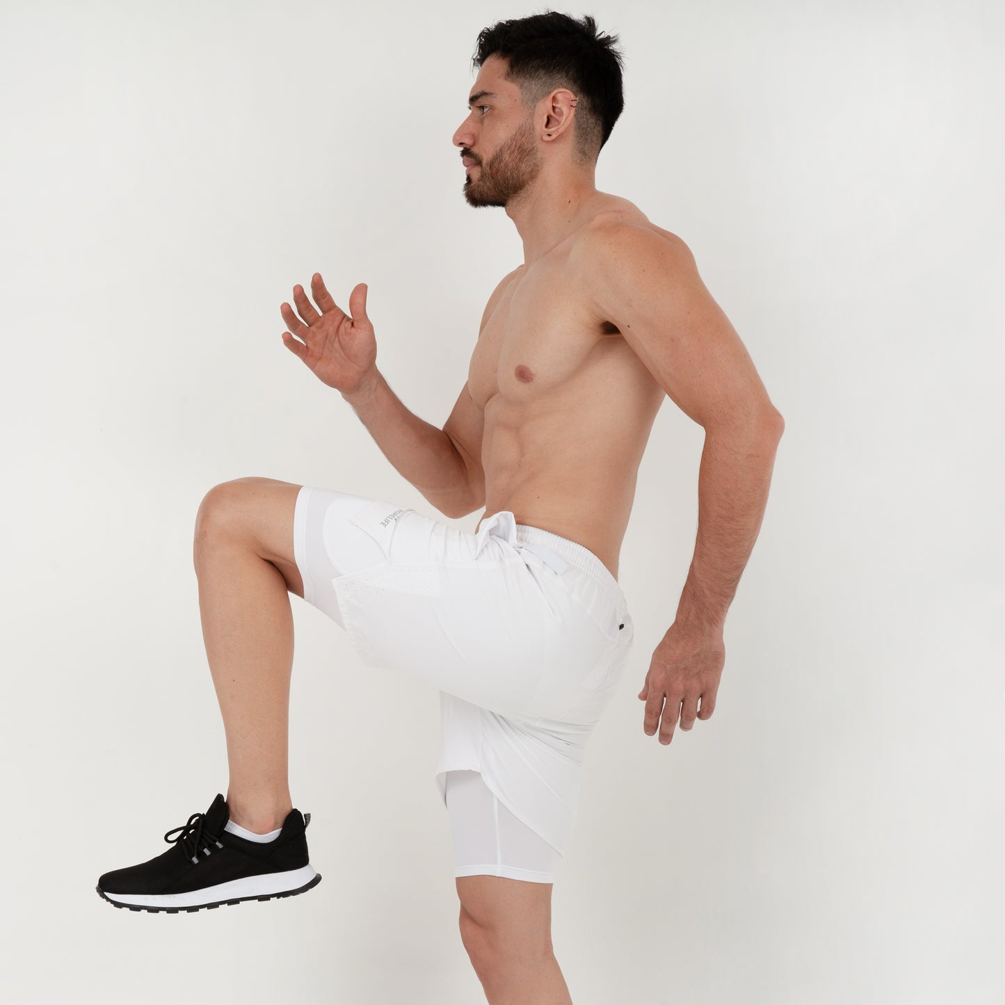 Pantaloneta con licra 2 en 1 Blanca