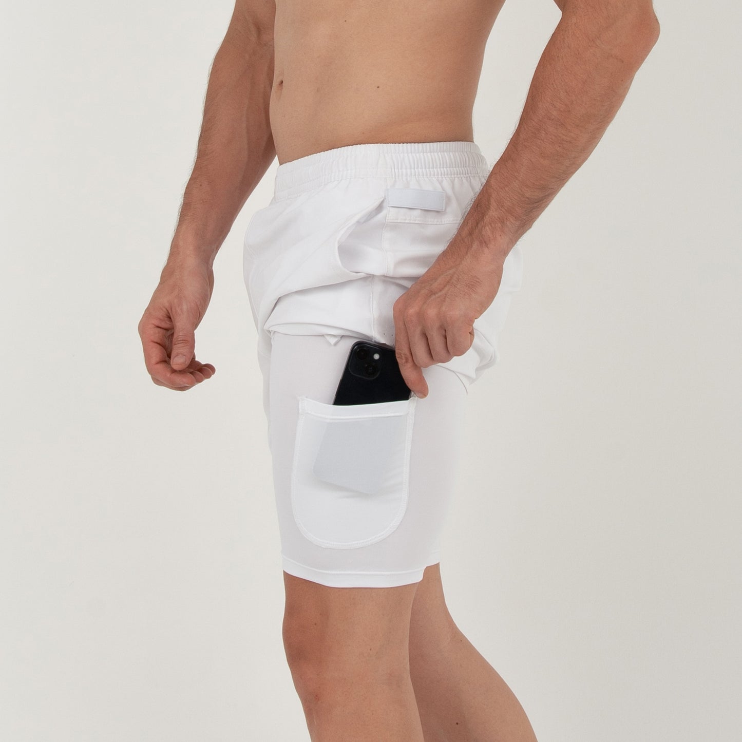 Pantaloneta con licra 2 en 1 Blanca