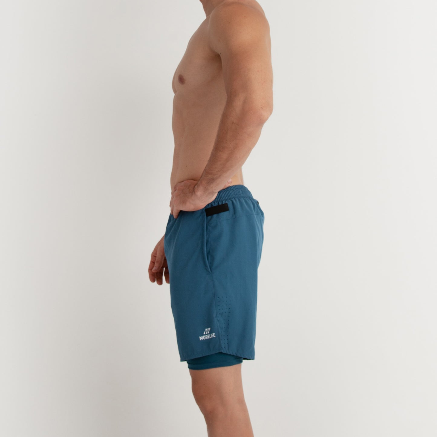 Pantaloneta con licra 2 en 1 Petróleo