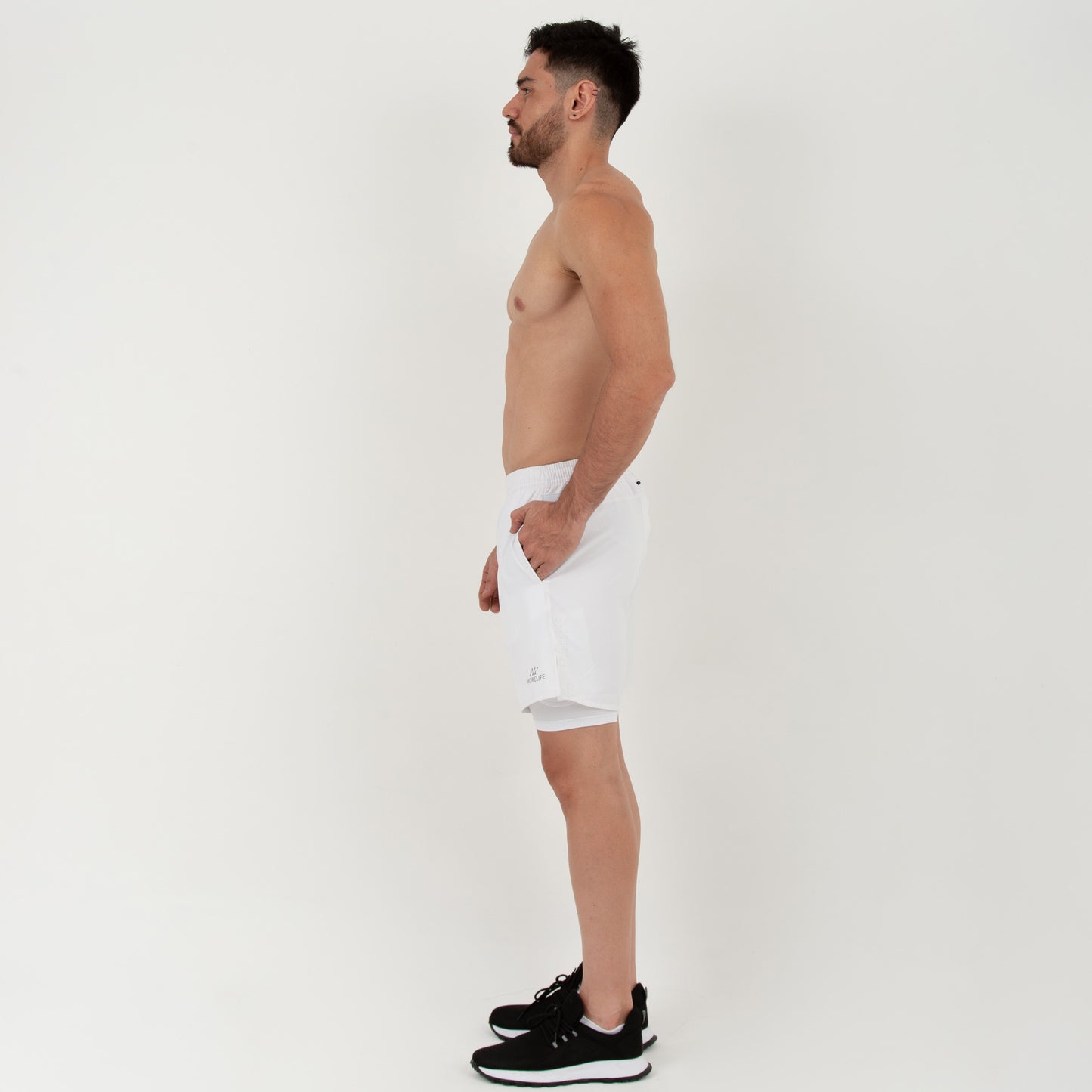 Pantaloneta con licra 2 en 1 Blanca