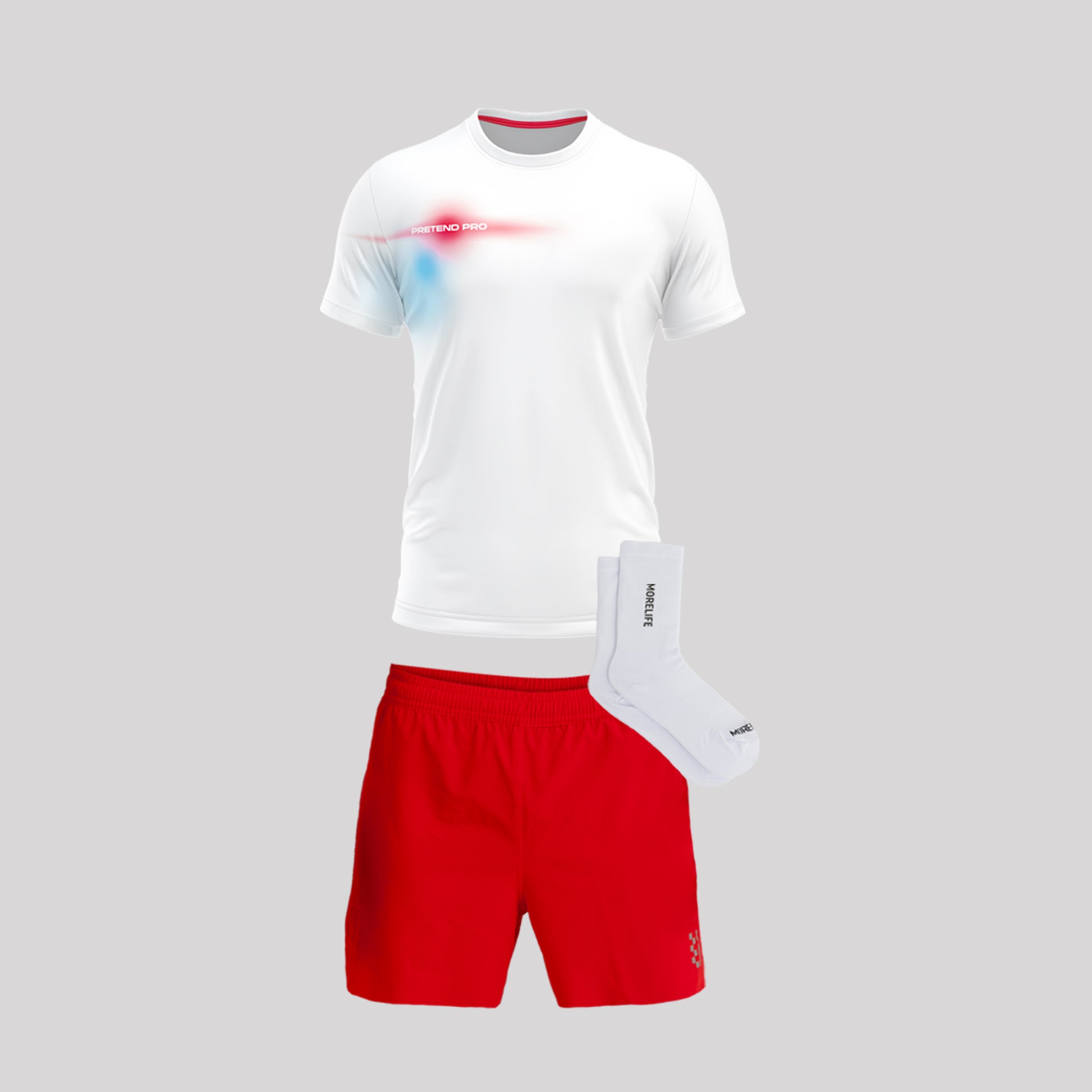 Combo Hombre Red Running - (Camiseta PRO + Pantaloneta 5" + Medias ML)