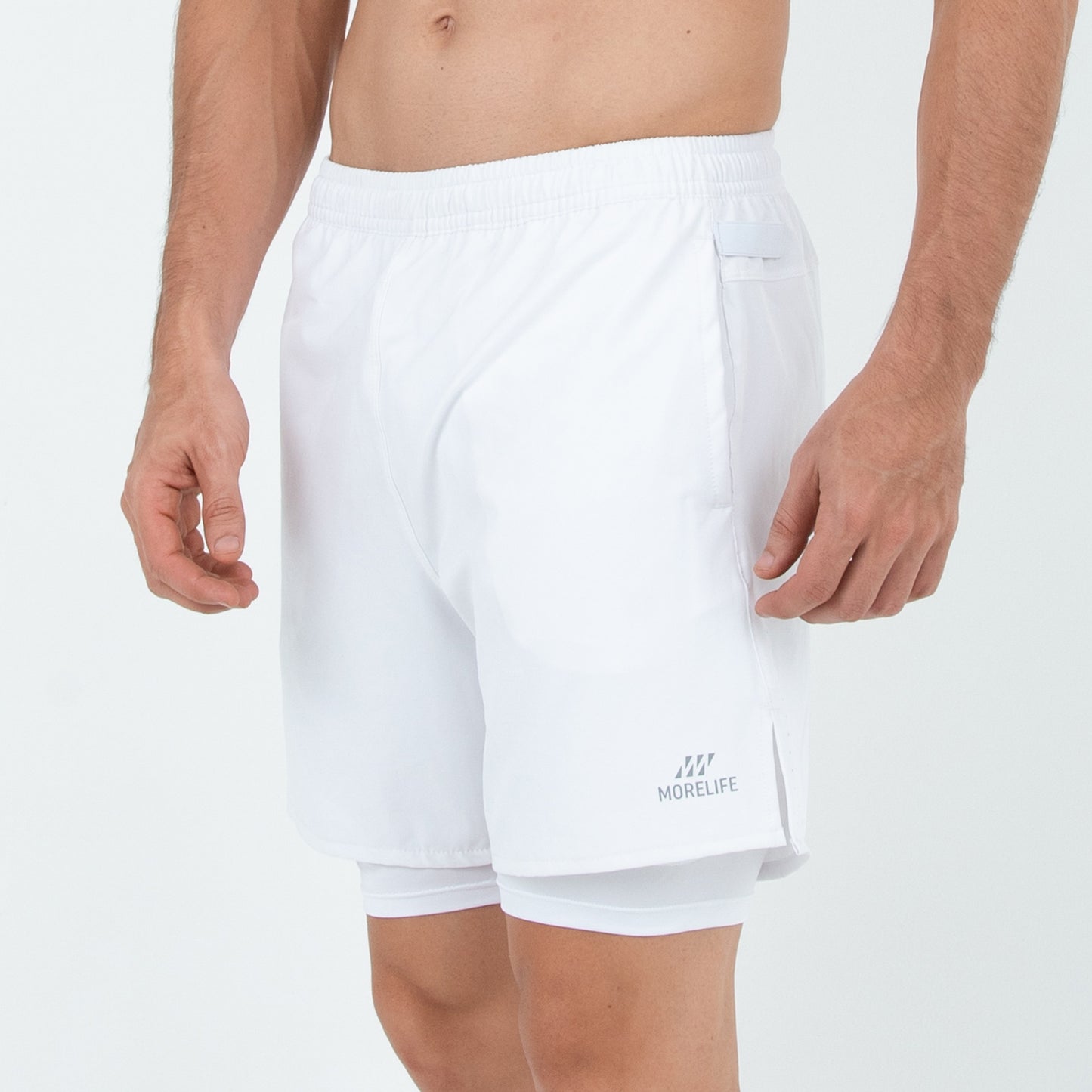 Pantaloneta con licra 2 en 1 Blanca