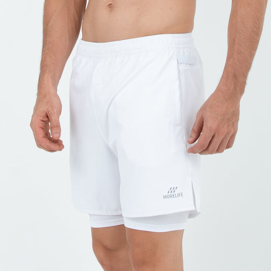 Pantaloneta con licra 2 en 1 Blanca