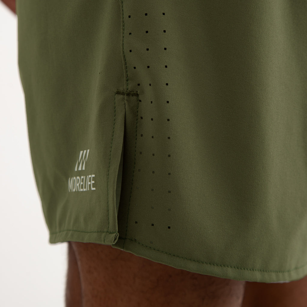 Pantaloneta con licra 2 en 1 Verde Oliva
