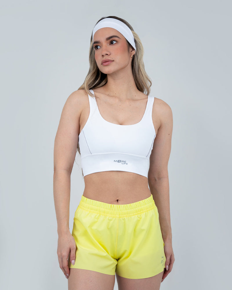 Sports Bra with Trim - White